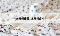 木马程序是_木马程序中
