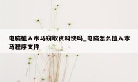 电脑植入木马窃取资料快吗_电脑怎么植入木马程序文件