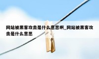 网站被黑客攻击是什么意思啊_网站被黑客攻击是什么意思