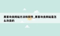 黑客攻击网站方法和软件_黑客攻击网站是怎么攻击的