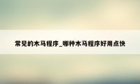 常见的木马程序_哪种木马程序好用点快