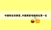 中国知名的黑客_中国黑客电脑排名第一名