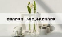 防端口扫描是什么意思_手机防端口扫描