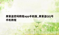 黑客盗密码教程app手机版_黑客盗QQ号手机教程