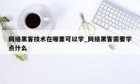 网络黑客技术在哪里可以学_网络黑客需要学点什么