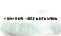 中国还有黑客吗_中国真的有黑客存在吗现在