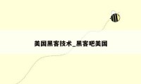 美国黑客技术_黑客吧美国