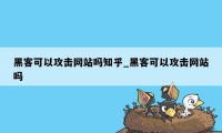 黑客可以攻击网站吗知乎_黑客可以攻击网站吗
