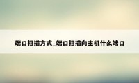 端口扫描方式_端口扫描向主机什么端口