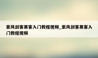 紫风剑客黑客入门教程视频_紫风剑客黑客入门教程视频