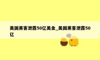 美国黑客泄露50亿美金_美国黑客泄露50亿