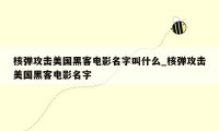 核弹攻击美国黑客电影名字叫什么_核弹攻击美国黑客电影名字