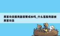 黑客攻击服务器需要成本吗_什么是服务器被黑客攻击