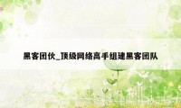 黑客团伙_顶级网络高手组建黑客团队