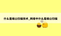 什么是端口扫描技术_网络中什么是端口扫描