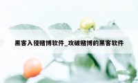 黑客入侵赌博软件_攻破赌博的黑客软件