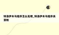 特洛伊木马程序怎么处理_特洛伊木马程序员蛋糕