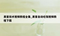 黑客技术视频教程全集_黑客自动吃饭视频教程下载