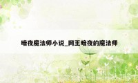 暗夜魔法师小说_网王暗夜的魔法师