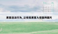 黑客违法行为_公安局黑客入侵案例图片