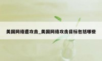 美国网络遭攻击_美国网络攻击目标包括哪些