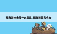 服务器攻击是什么意思_服务器最高攻击