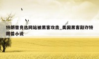 特朗普竞选网站被黑客攻击_美国黑客敲诈特朗普小说