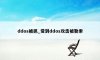 ddos被抓_受到ddos攻击被勒索