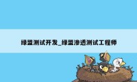 绿盟测试开发_绿盟渗透测试工程师