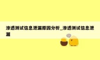 渗透测试信息泄漏原因分析_渗透测试信息泄漏