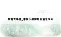 黑客大事件_中国小黑客最新消息今天