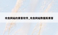 攻击网站的黑客软件_攻击网站数据库黑客