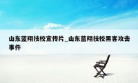 山东蓝翔技校宣传片_山东蓝翔技校黑客攻击事件