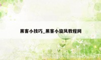 黑客小技巧_黑客小旋风教程网