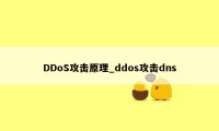 DDoS攻击原理_ddos攻击dns
