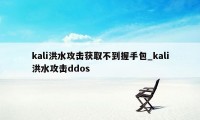 kali洪水攻击获取不到握手包_kali洪水攻击ddos