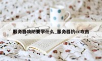 服务器攻防要学什么_服务器抗cc攻击