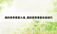 我的世界黑客入侵_我的世界黑客攻击技巧