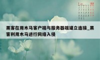 黑客在用木马客户端与服务器端建立连接_黑客利用木马进行网络入侵