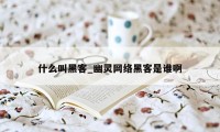 什么叫黑客_幽灵网络黑客是谁啊