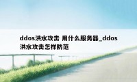 ddos洪水攻击 用什么服务器_ddos洪水攻击怎样防范
