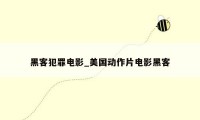 黑客犯罪电影_美国动作片电影黑客