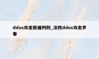 ddos攻击抓捕判刑_法院ddos攻击罗春