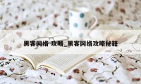 黑客网络 攻略_黑客网络攻略秘籍