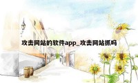 攻击网站的软件app_攻击网站抓吗