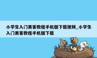 小学生入门黑客教程手机版下载视频_小学生入门黑客教程手机版下载