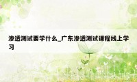 渗透测试要学什么_广东渗透测试课程线上学习