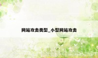 网站攻击类型_小型网站攻击