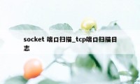 socket 端口扫描_tcp端口扫描日志