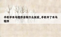 手机中木马程序会有什么反应_手机中了木马程序